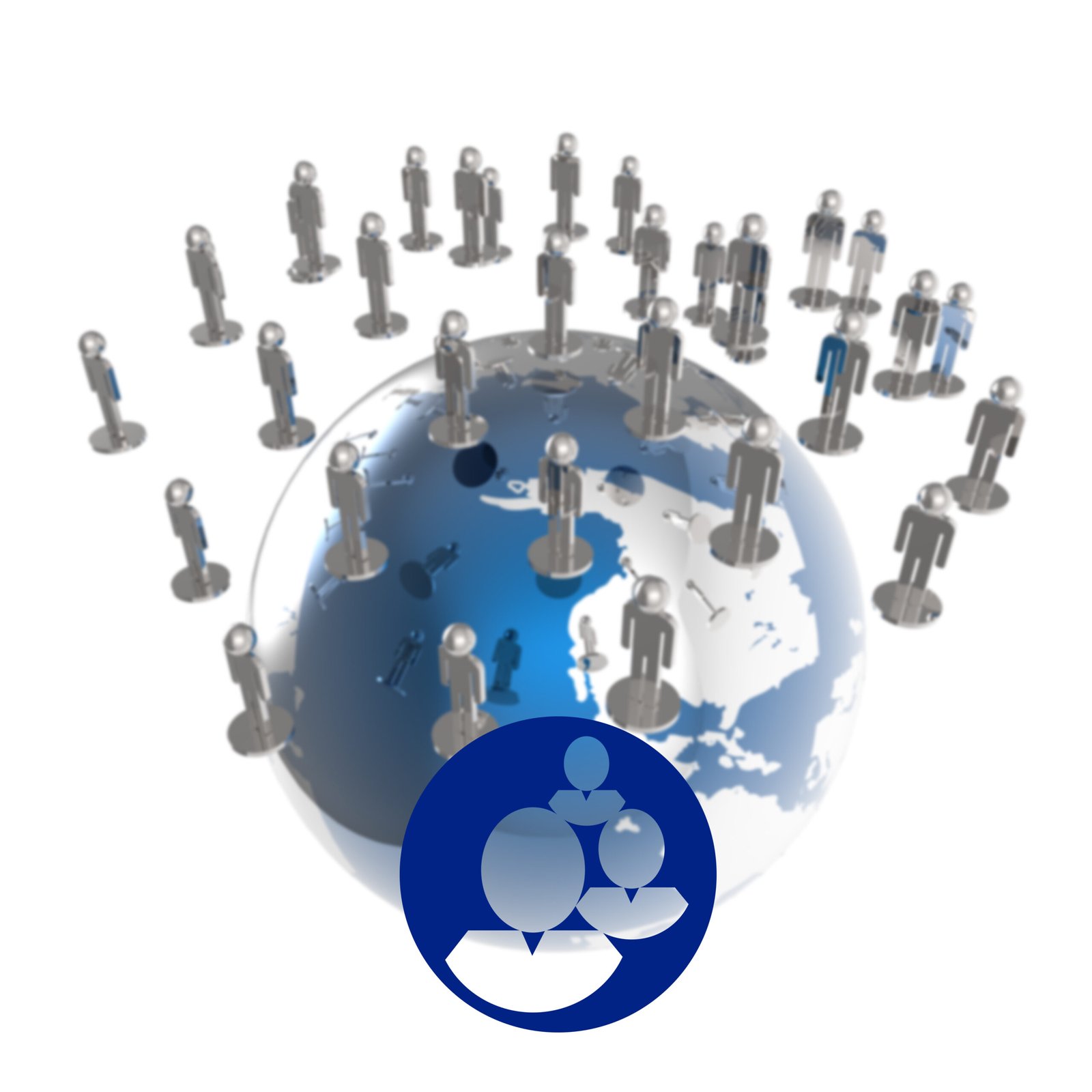 3d blue human social network as concept